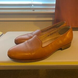 Women's Slip-On Leather Leon Loafers in Cognac Tan